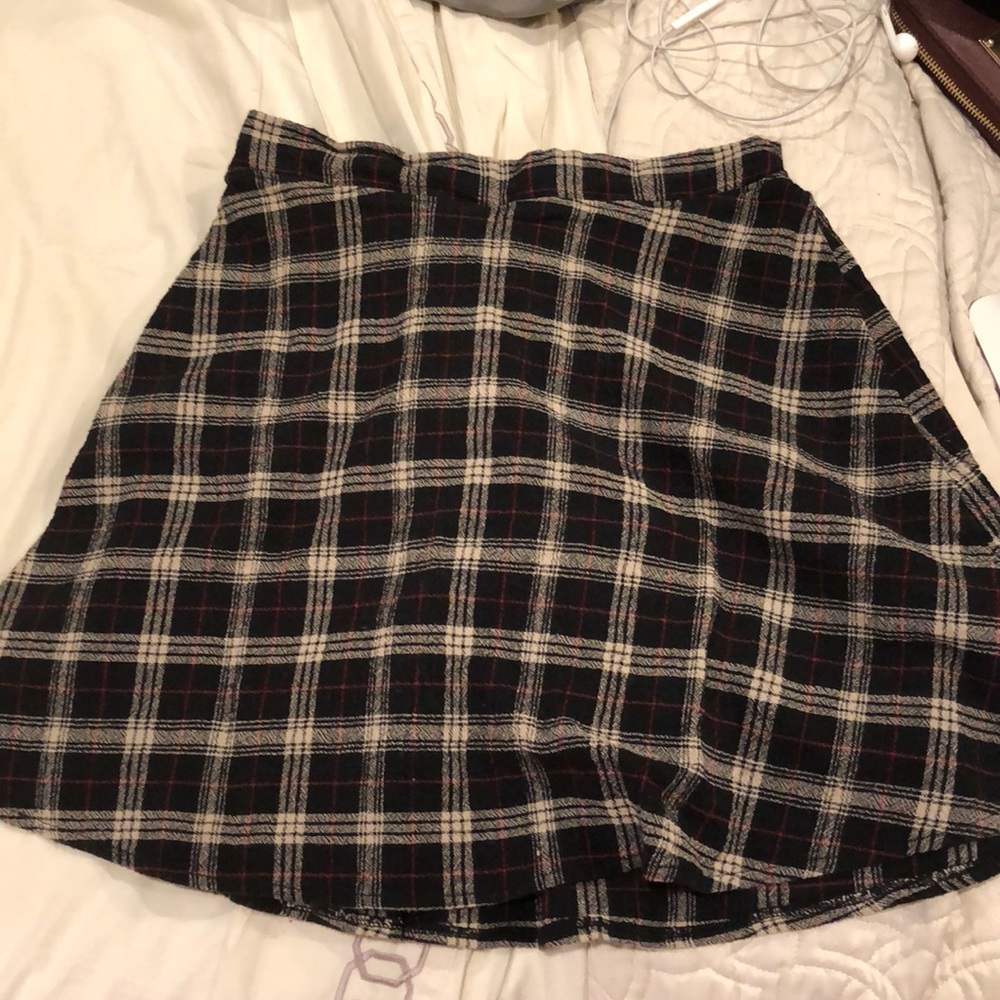 Plaid high waisted mini skirt
